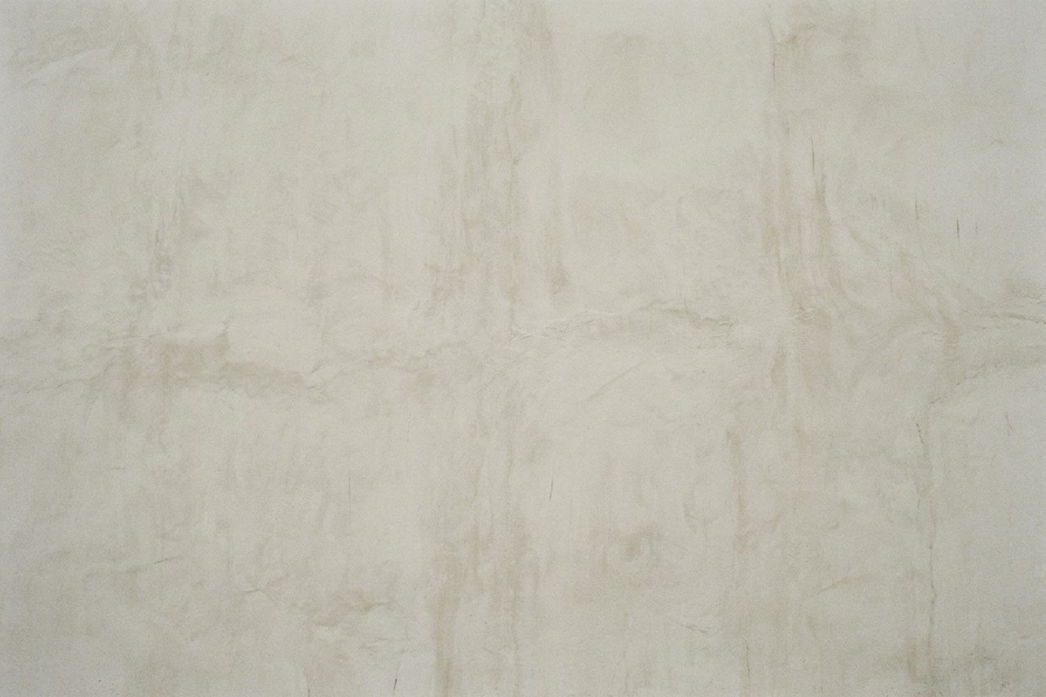 A plain lime washed wall filling the frame, faintly uneven in tone